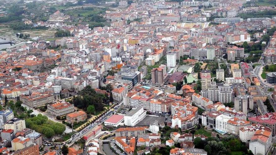 Imagen del casco urbano de Pontevedra, que suma inmuebles por valor de 2.480 millones. // Rafa Vázquez