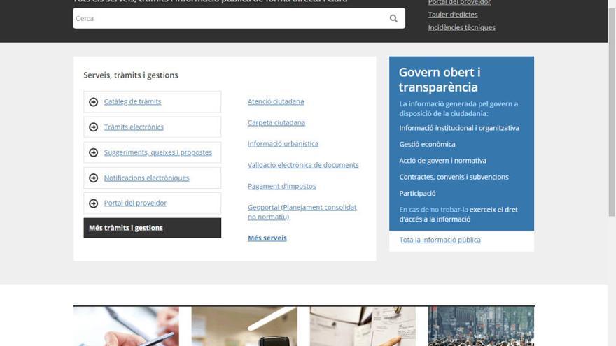 Imatge del portal web municipal.