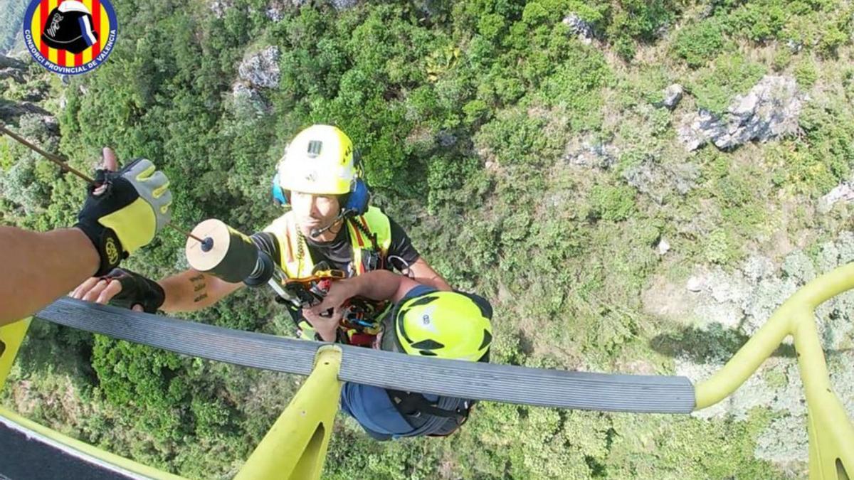 El grupo GERA, durante un rescate.
