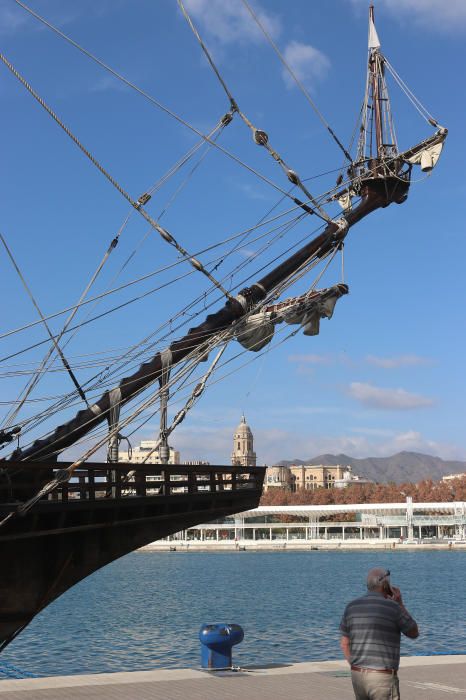 El galeón Andalucía, en el puerto de Málaga