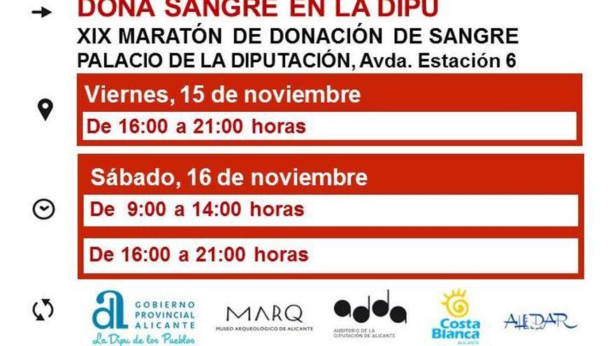 La Diputación de Alicante celebra una nueva edición de su tradicional Maratón de Donación de Sangre