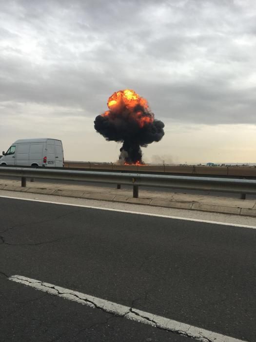 Un F18 se estrella en Torrejón de Ardoz