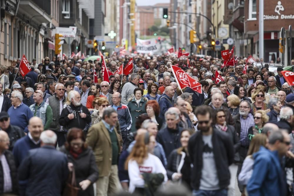 Protesta de pensionistas en Gijón