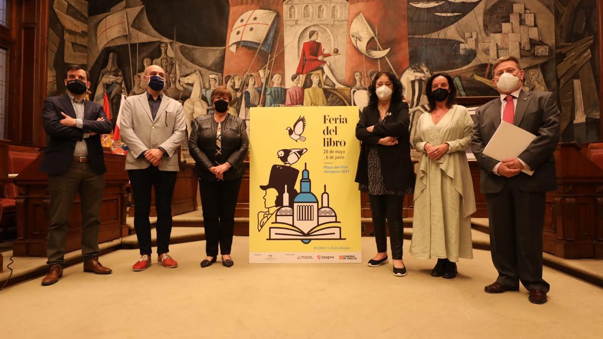 David Lozano, Víctor Lucea, Mercedes Trébol, Marina Heredia, Ángela Labordeta y Ángel Gálvez, en la presentación de la feria.