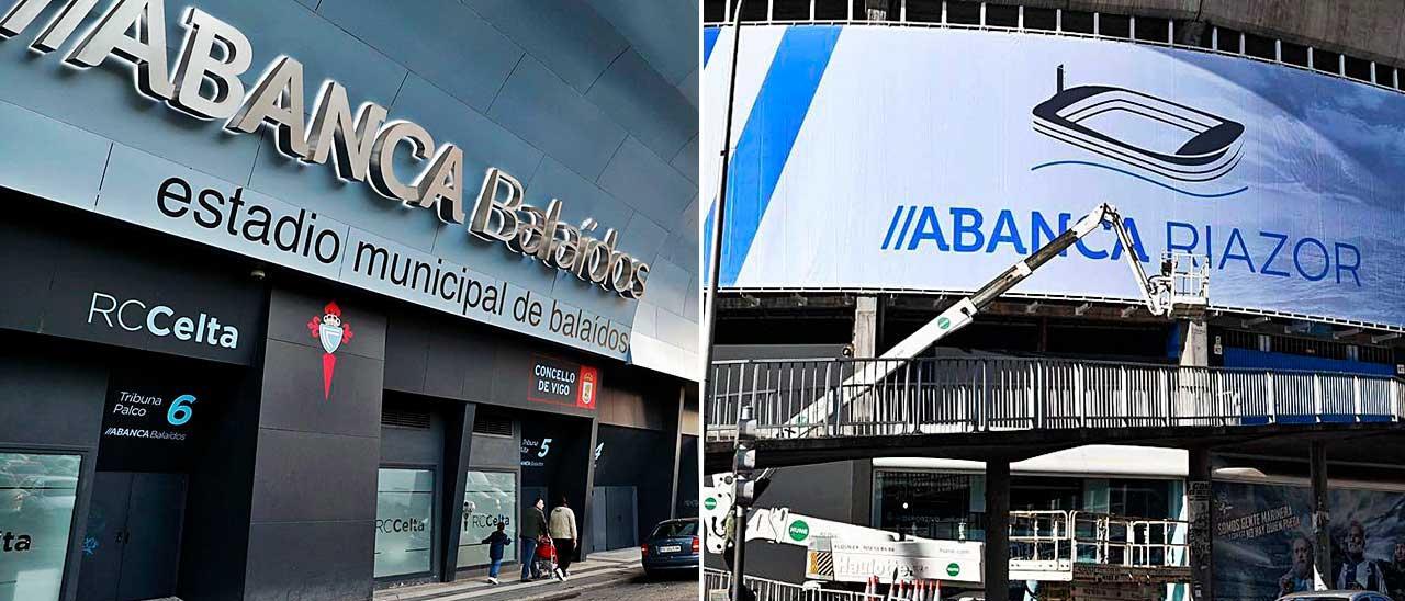 Balaídos y Riazor, con sus nuevas denominaciones por el patrocinio de Abanca.