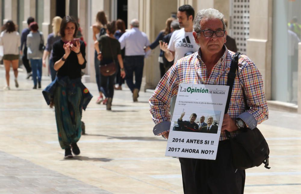 Manifestación de los bomberos de Málaga