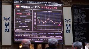 Dilluns negre a la Borsa de Madrid.
