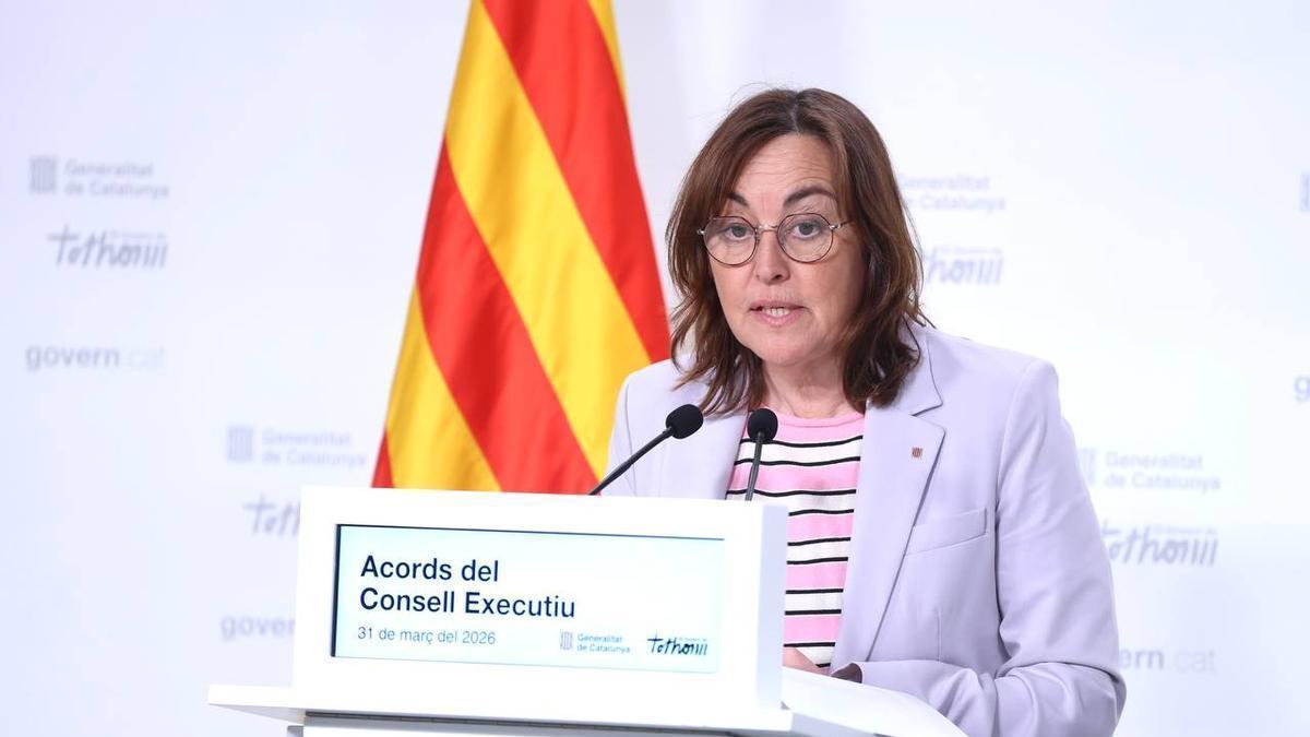 Un instant de la compareixença de la consellera Sílvia Paneque, aquest dimarts