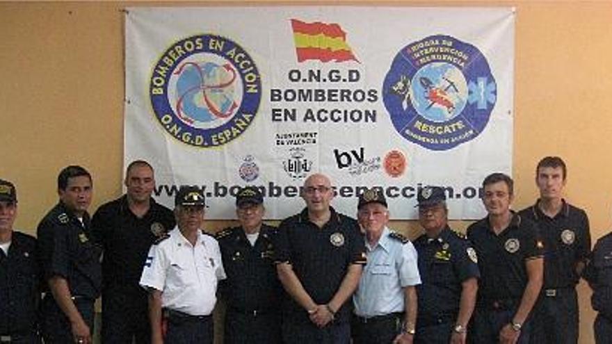 Los bomberos valencianos, durante su estancia en Nicaragua.