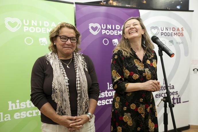 28.04.19. Las Palmas de Gran Canaria.Las diputadas electas de Unidas Podemos, Victoria Rosell y Meri Pita, comparecen ante la prensa tras los resultados obtenidos. Sede de Unidas Podemos en Las Palmas de Gran Canaria.  Foto Quique Curbelo  | 28/04/2019 | Fotógrafo: Quique Curbelo