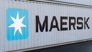 Archivo - Un container con el logo de A. P. Moller-Maersk Group