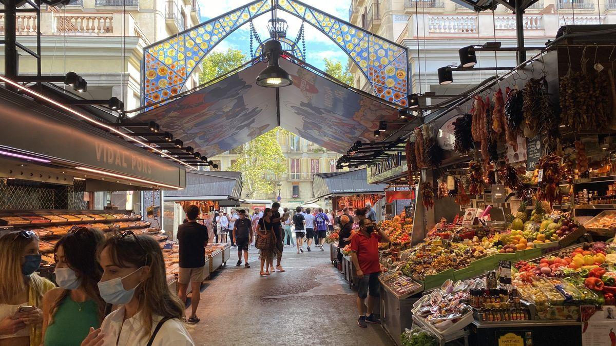 El mercado de la Boquería de Barcelona.