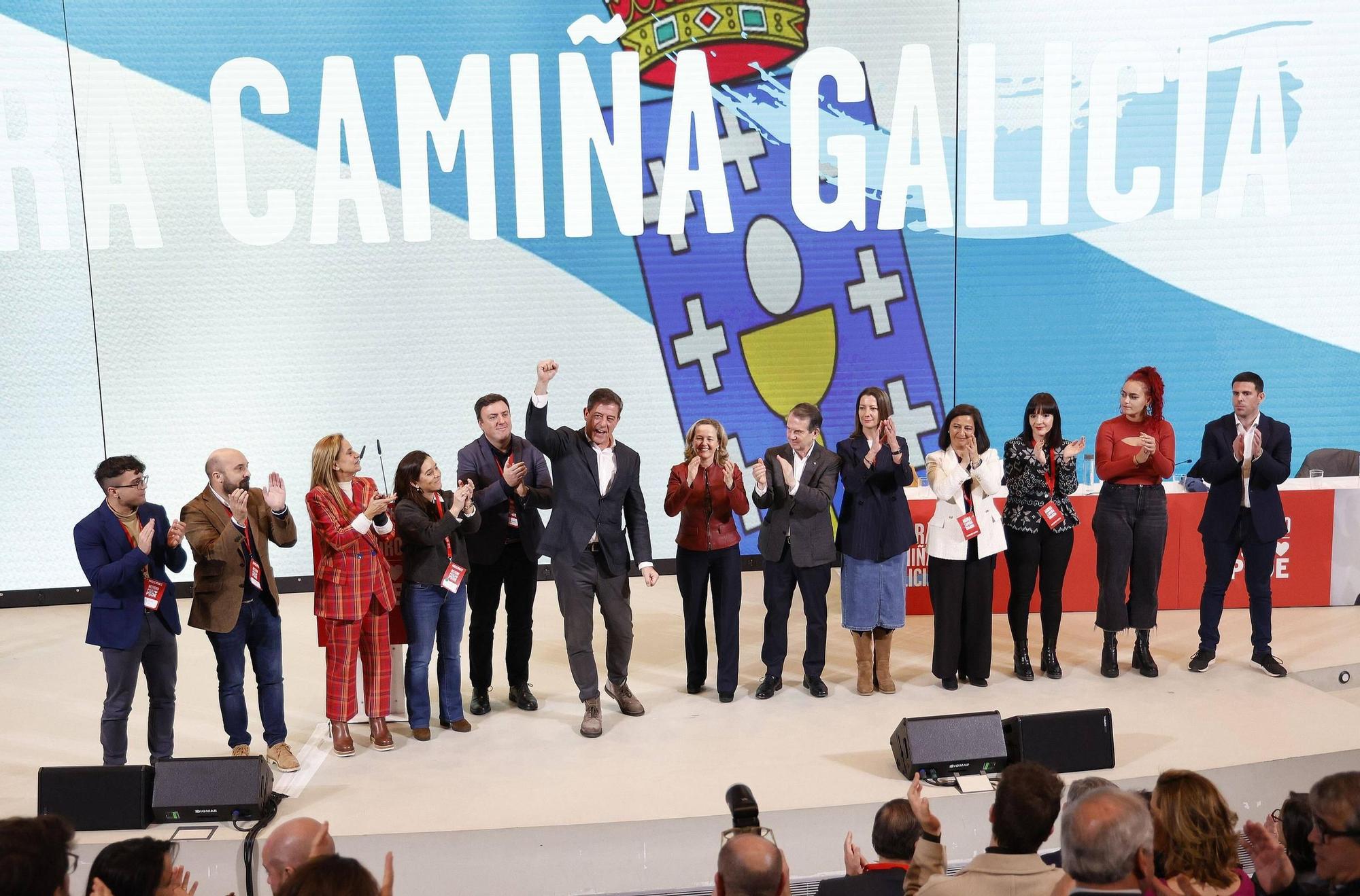 Calviño arropa a Besteiro: la convención del PSdeG en imágenes