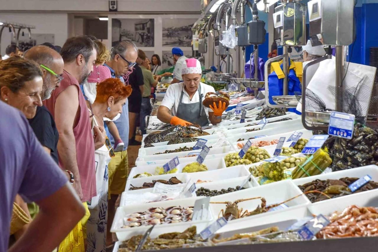 El mercado municipal de abastos de O Grove, esta mañana.