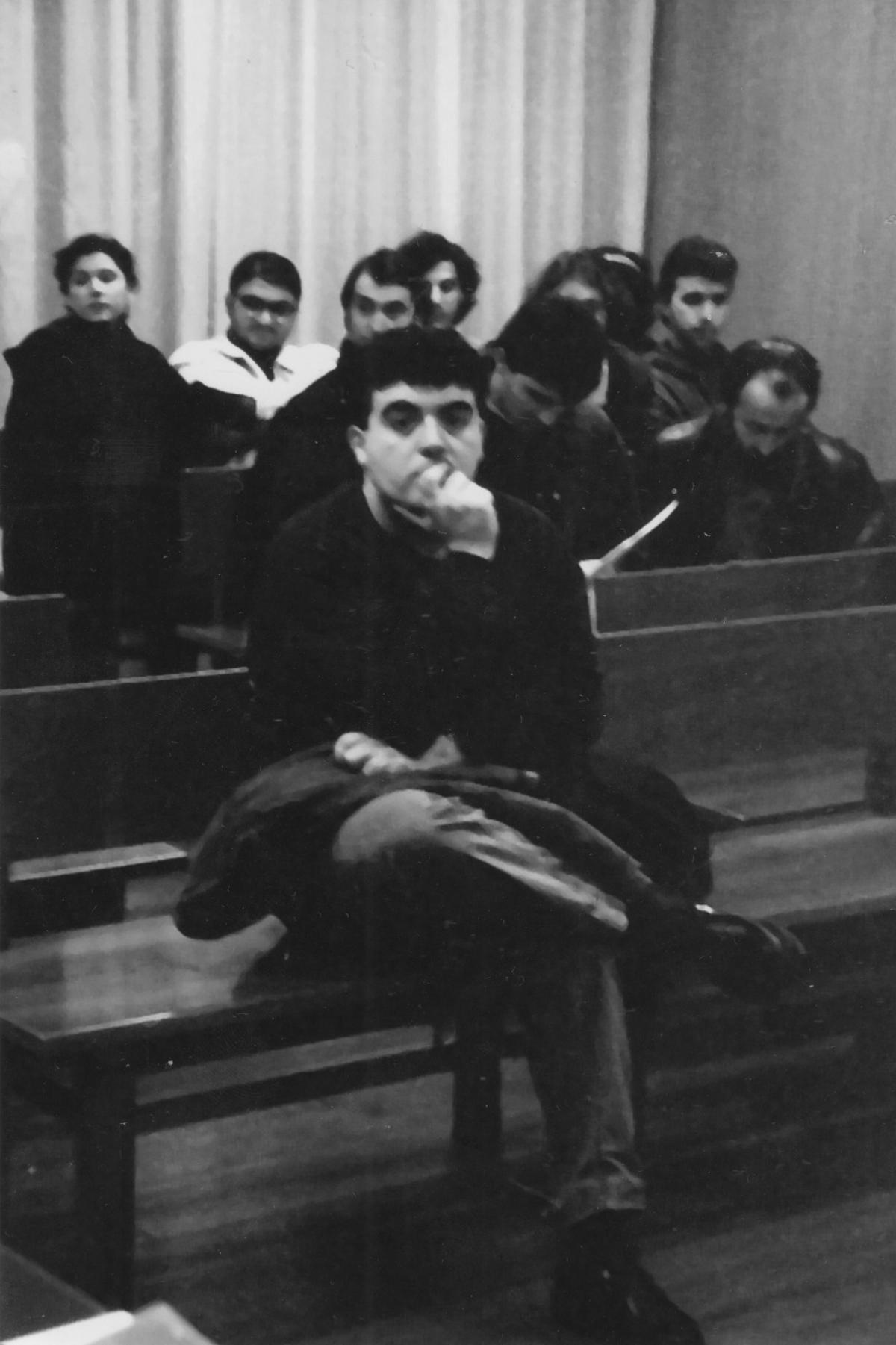 Fernando Gómez durante o seu xuízo por negarse a facer o servizo militar obrigatorio