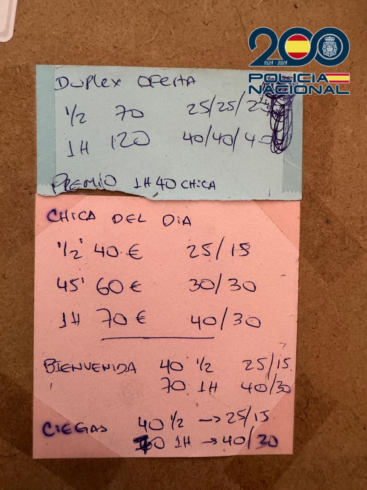 Una nota que refleja algunas de las vejaciones descritas, como la "chica del día".