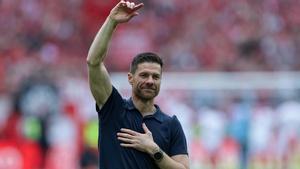 Xabi Alonso en su ltimo partido como entrenador del Bayer