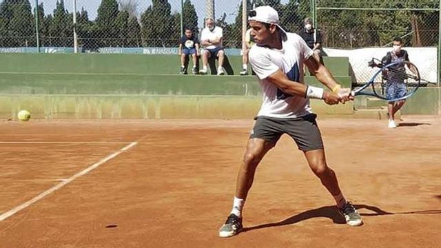 Jaume Munar, en el entreno del pasado lunes en las pistas del Ibiza Club de Campo.