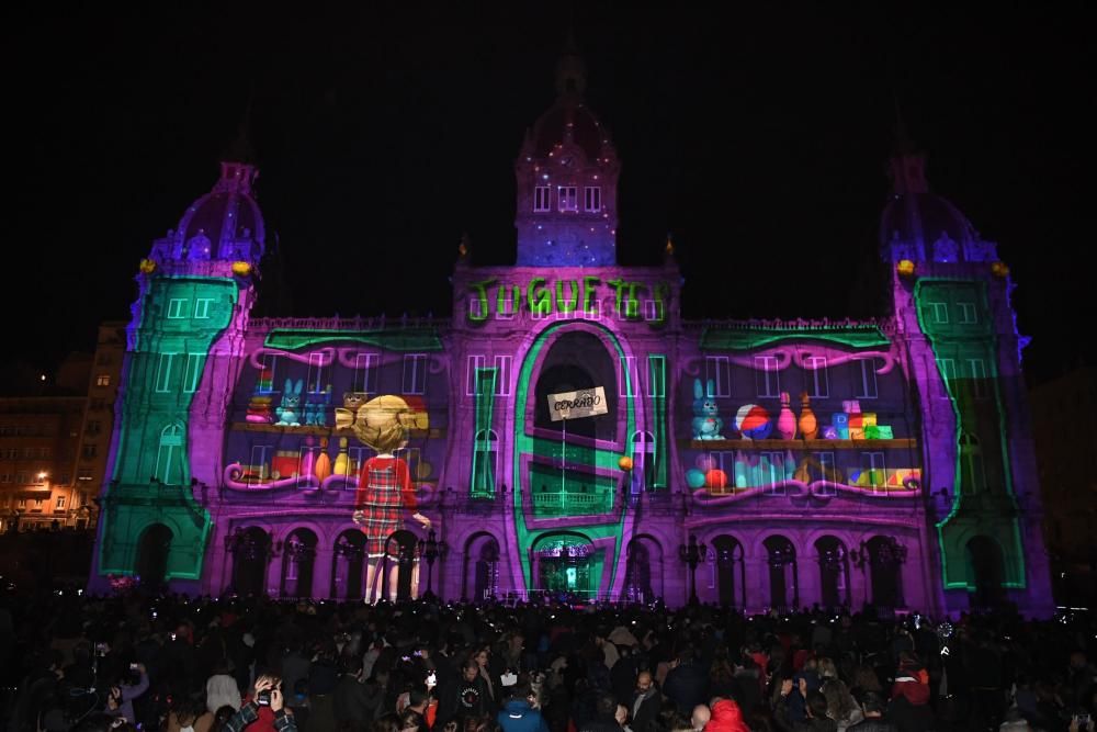 Navidad en A Coruña | Encendido del alumbrado navideño en María Pita