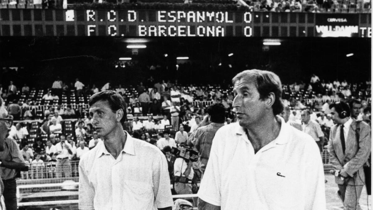 Cruyff debutó en la liga contra el Espanyol
