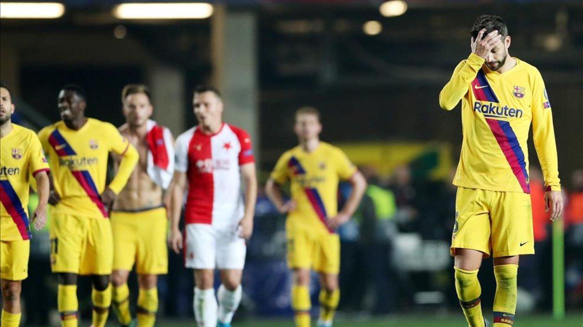 Imagen del partido contra el Slavia