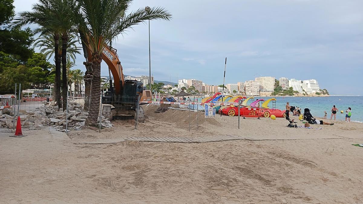 Las obras han empezado en la playa de Magaluf