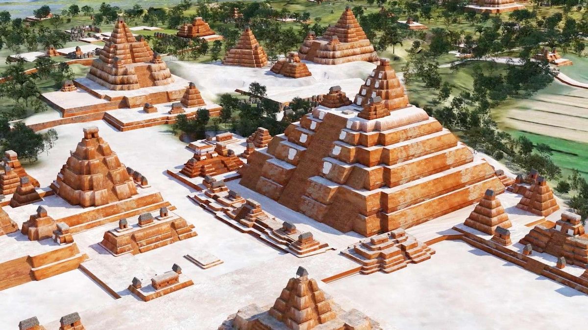 Reconstrucción de un asentamiento arqueológico de la civilización maya