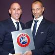 Luis Rubiales con el presidente de la UEFA, Aleksander Ceferin