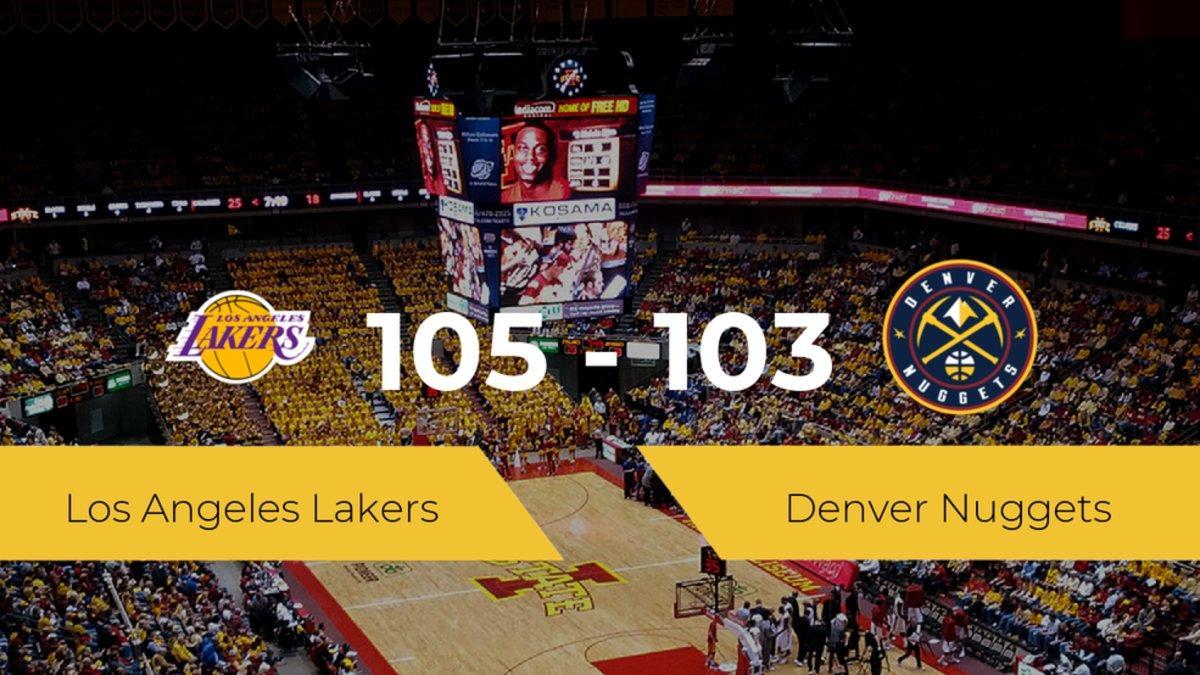 Victoria de Los Angeles Lakers ante Denver Nuggets por 105-103