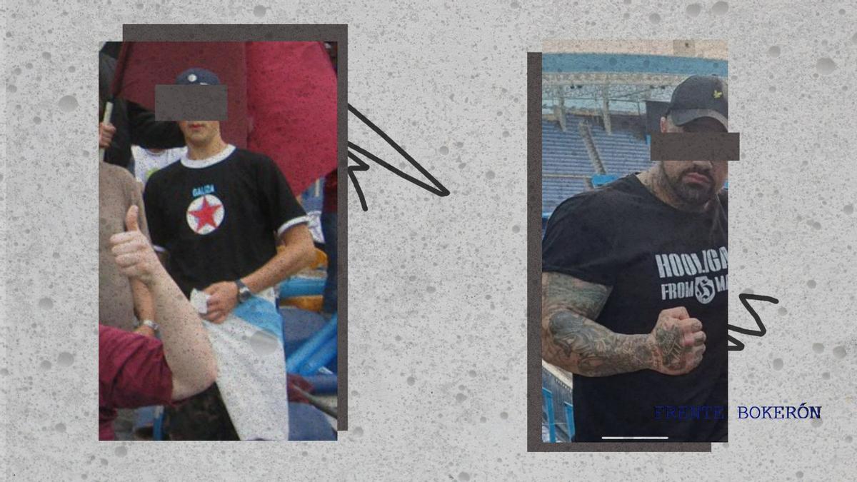 A la izquierda, Argibay en sus tiempos de hincha antifascista. A la derecha, en el Frente Bokerón.
