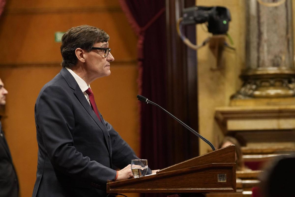 Barcelona 07/10/2025 Sesión de control en el Parlament de Catalunya con la intervención del president de la Generalitat, Salvador Illa Fotografia de Ferran Nadeu