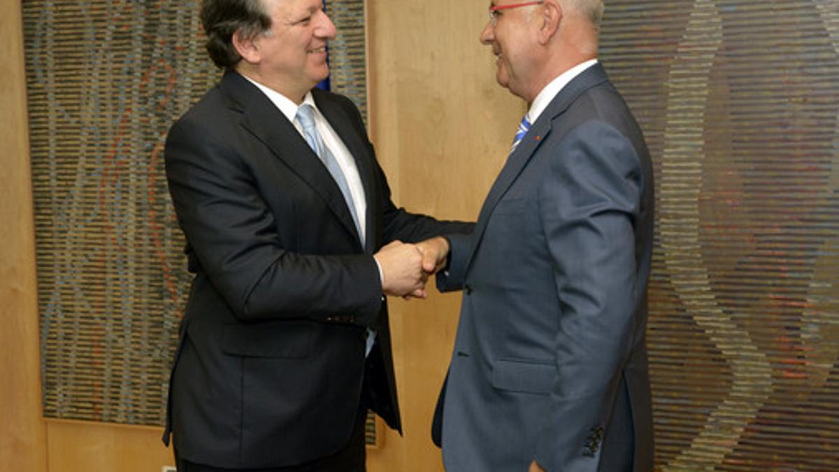 Durao Barroso (izquierda) y Duran Lleida, reunidos en Bruselas este martes.