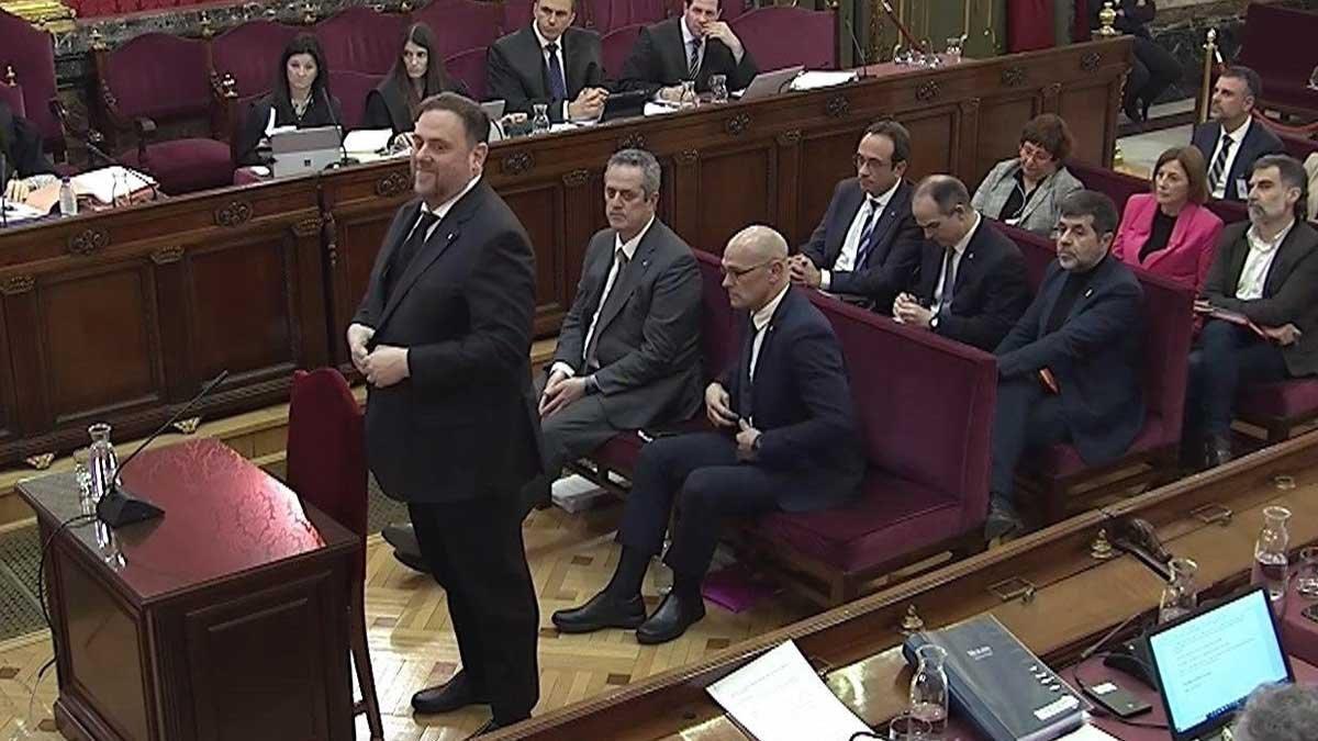 Oriol Junqueras en su declaración en el juicio del 'procés'