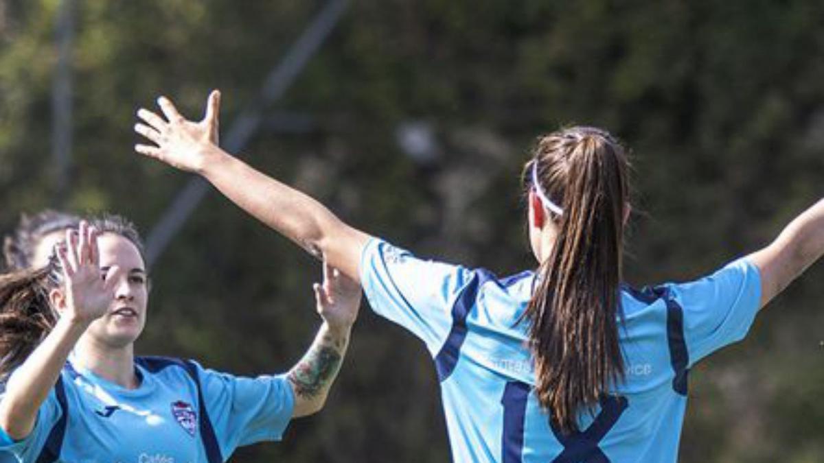 Las jugadoras celebran un tanto. |