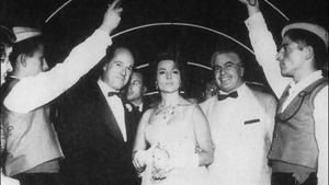Sara Montiel con Anthony Mann en la inauguración del Festival de San Sebastián, en 1958.