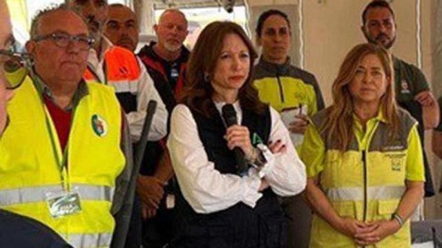 Patricia Navarro, en el simulacro.