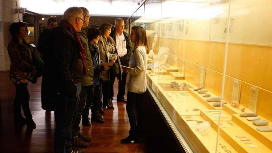 Un grupo de turistas, en una visita guiada al Museo de Zamora.