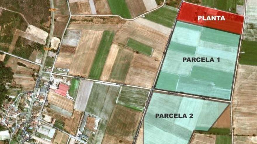 Parcelas 1 y 2 que ocupará el proyecto minero en Faramontaos. // FdV