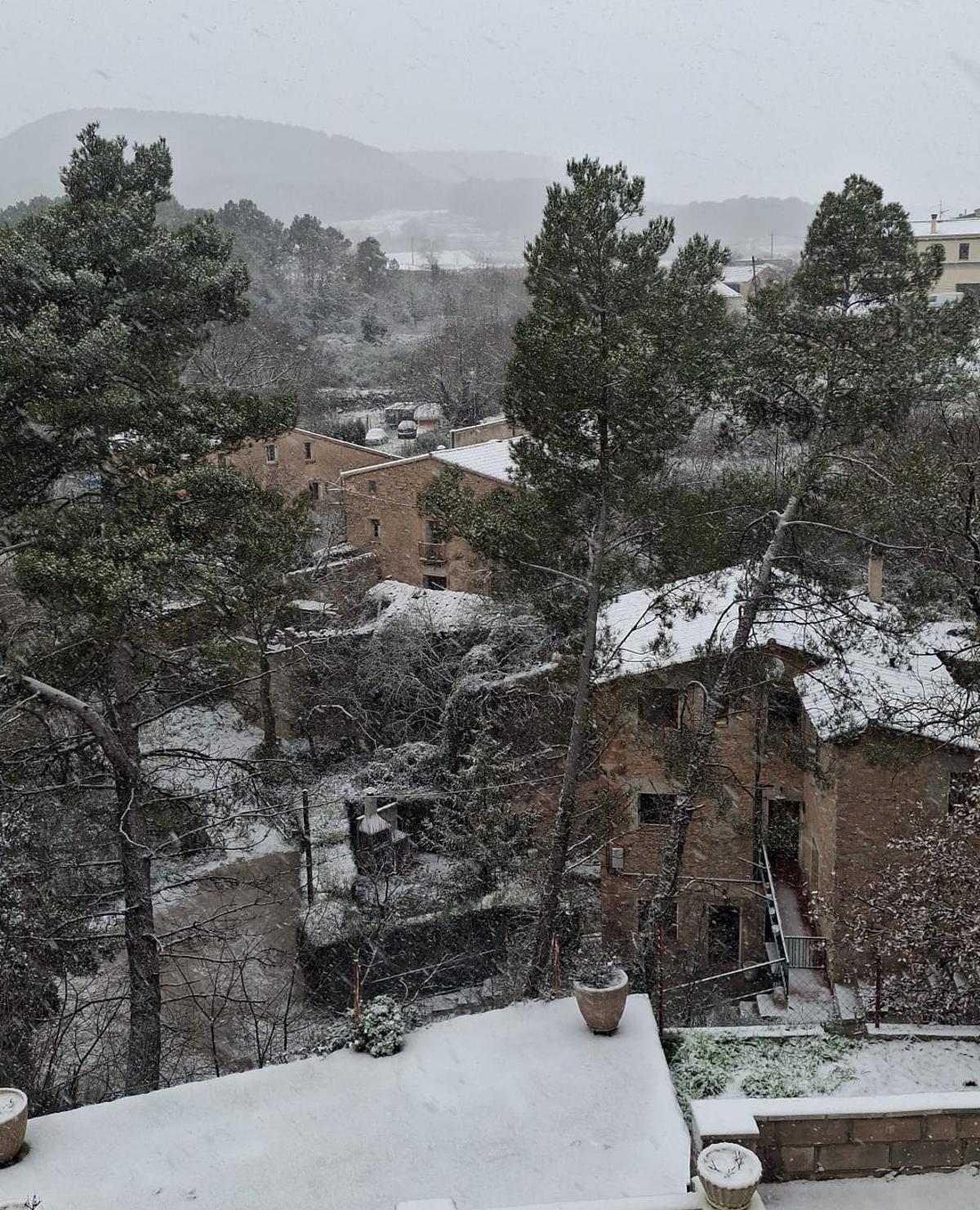 Nieve en el municipio de La Llacuna (Anoia, Barcelona).