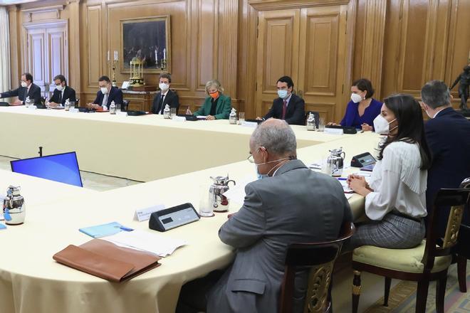 La reina Letizia en la Zarzuela durante una reunion de la fundacion princesa girona