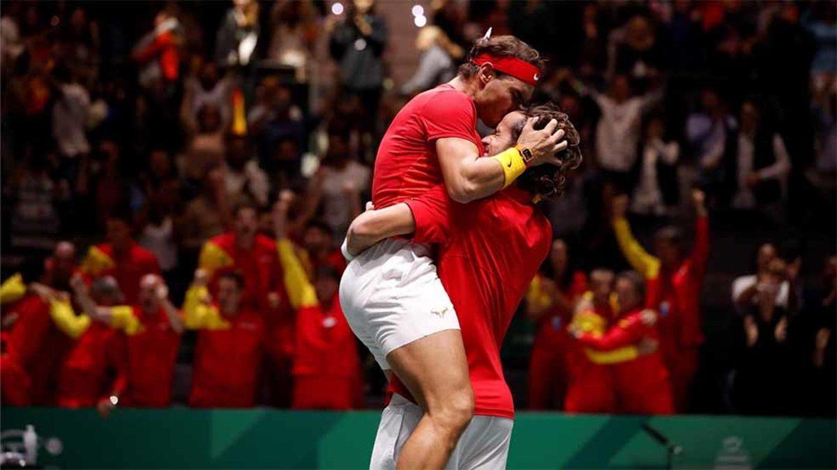 Nadal y Feliciano celebrando la clasificación para la final