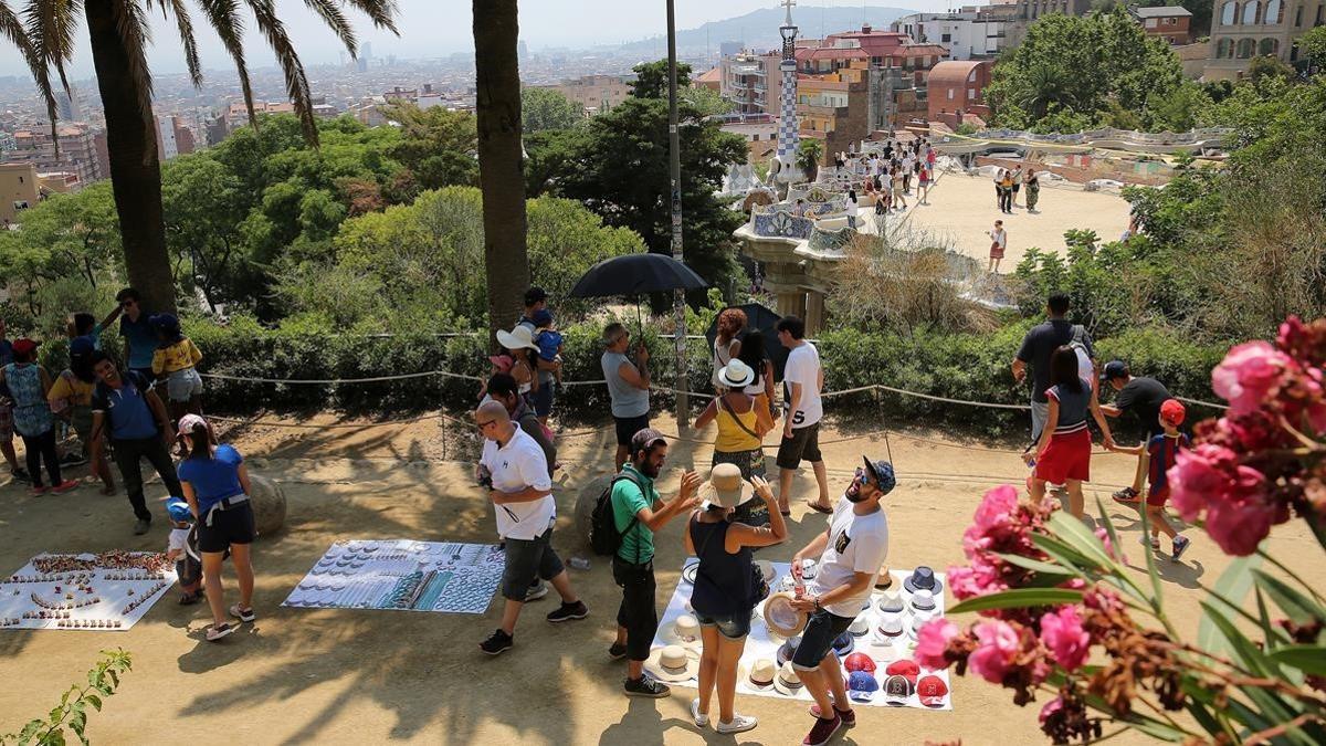 manteros en el Parque Guell