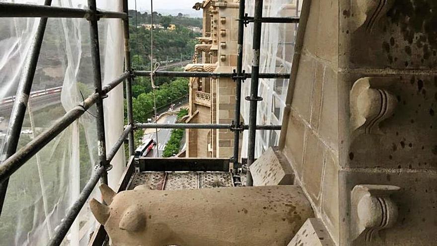 Treballs de restauració de la basílica de la Seu de Manresa