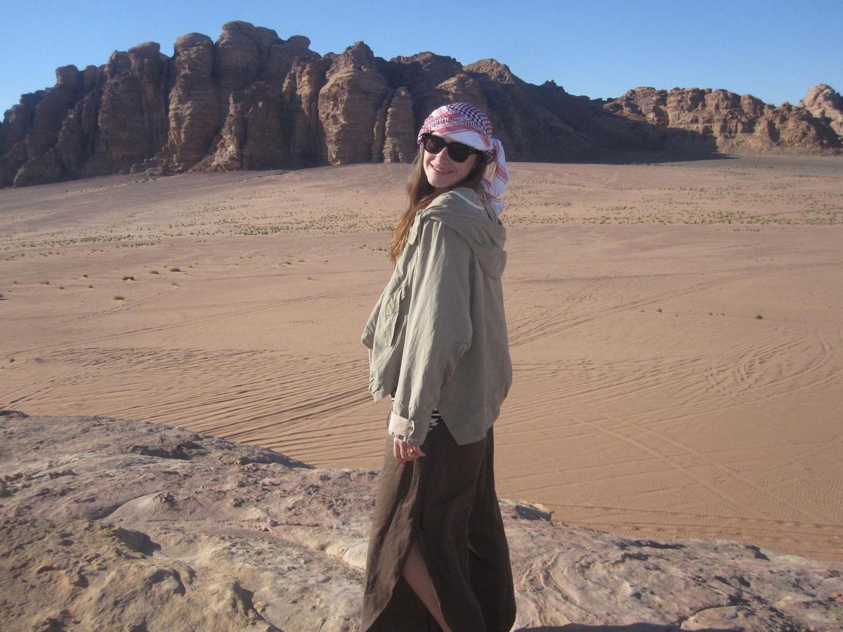 Imagen de Rocío, vecina de Moncofa que ha tenido que cortar de forma abrupta su viaje a Jordania.