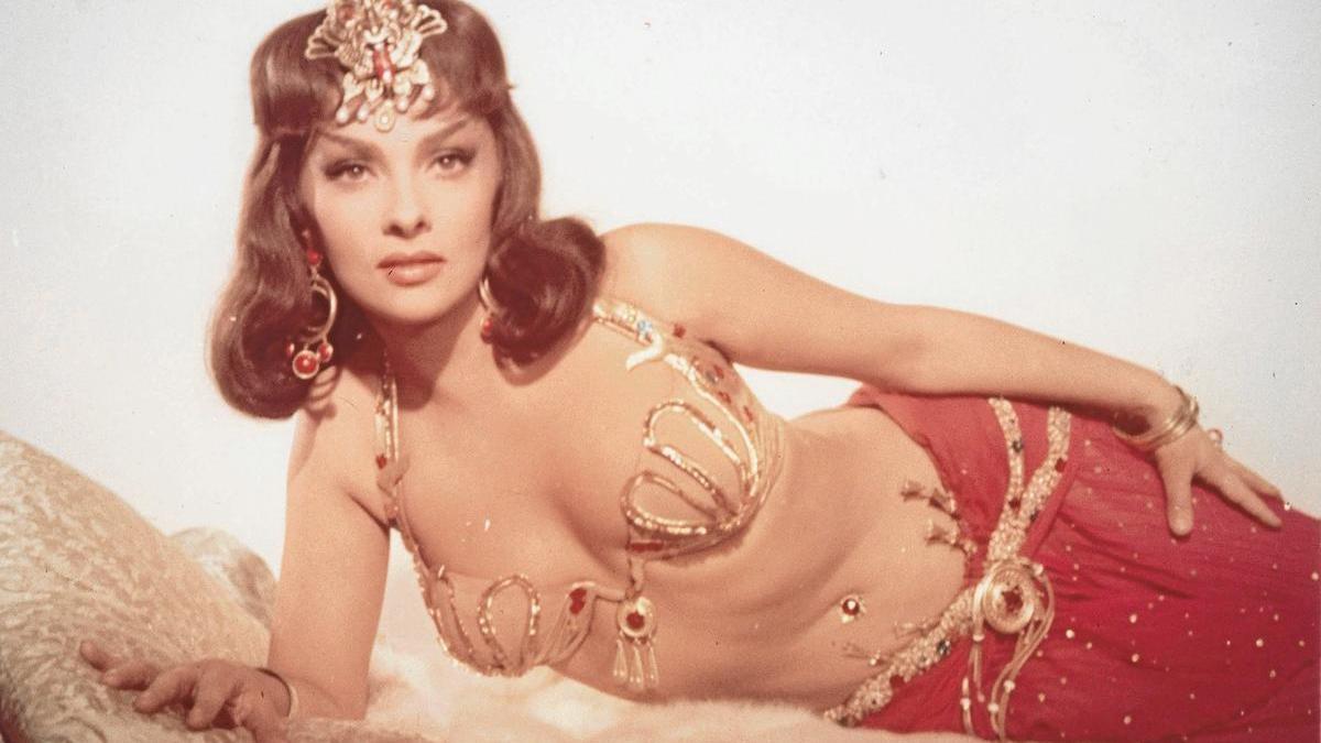 Gina Lollobrigida, en el rodaje de ’Salomón y la reina de Saba’.