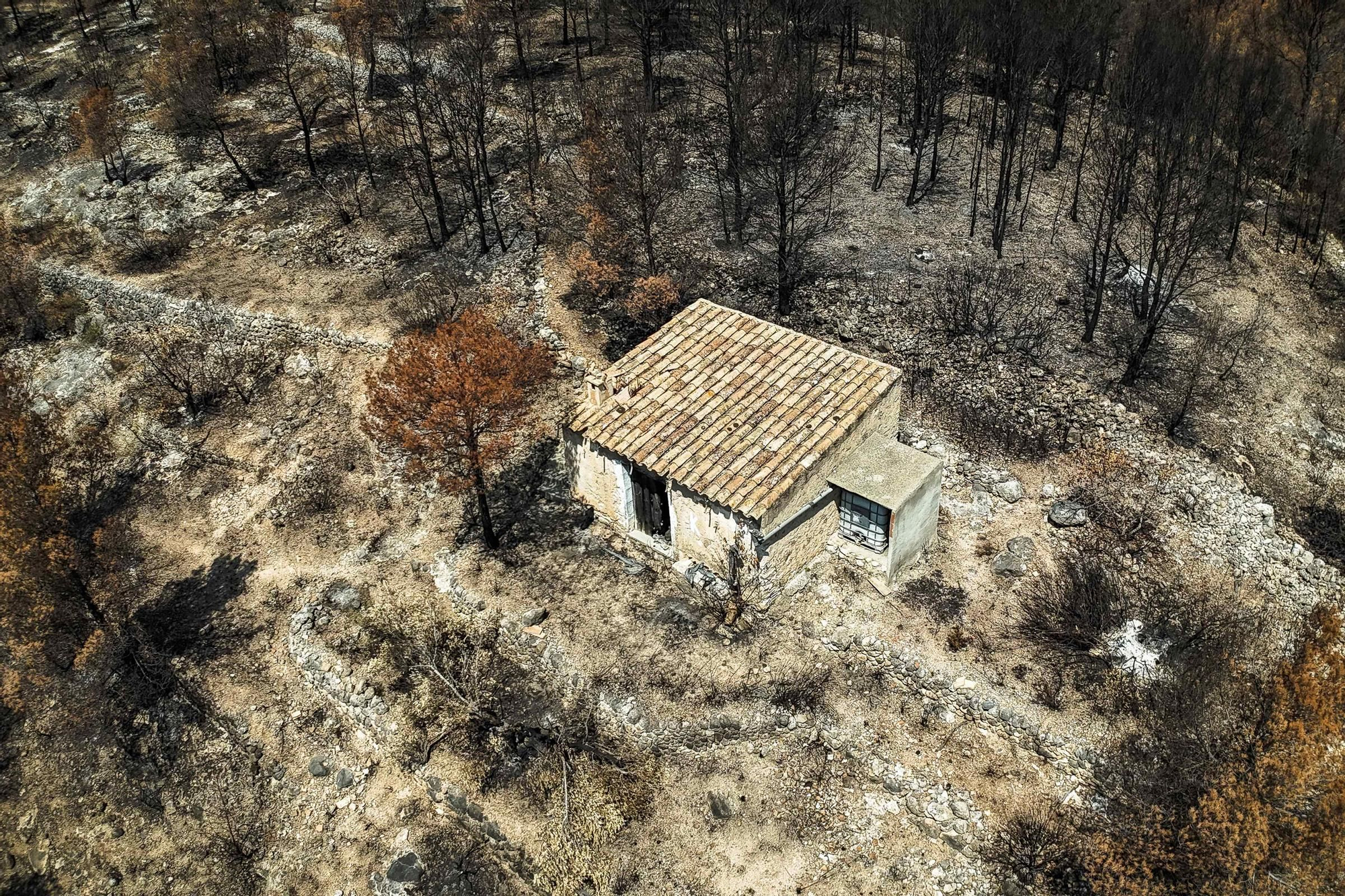 Les fotos de l'incendi de Paüls a vista de dron