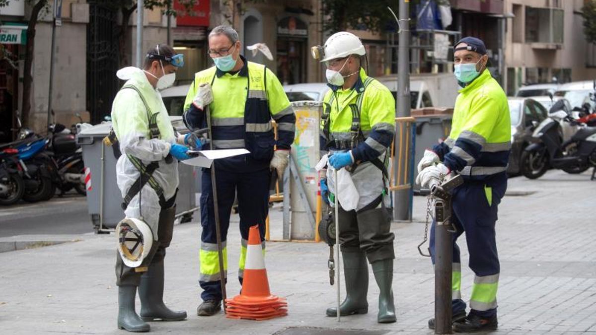 Trabajadores en una imagen de archivo