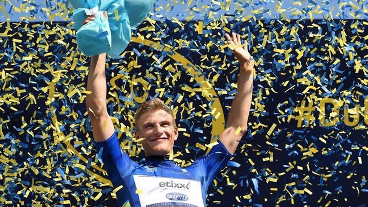 Marcel Kittel (Etixx) celebrando la victoria de la primera etapa de Dubai