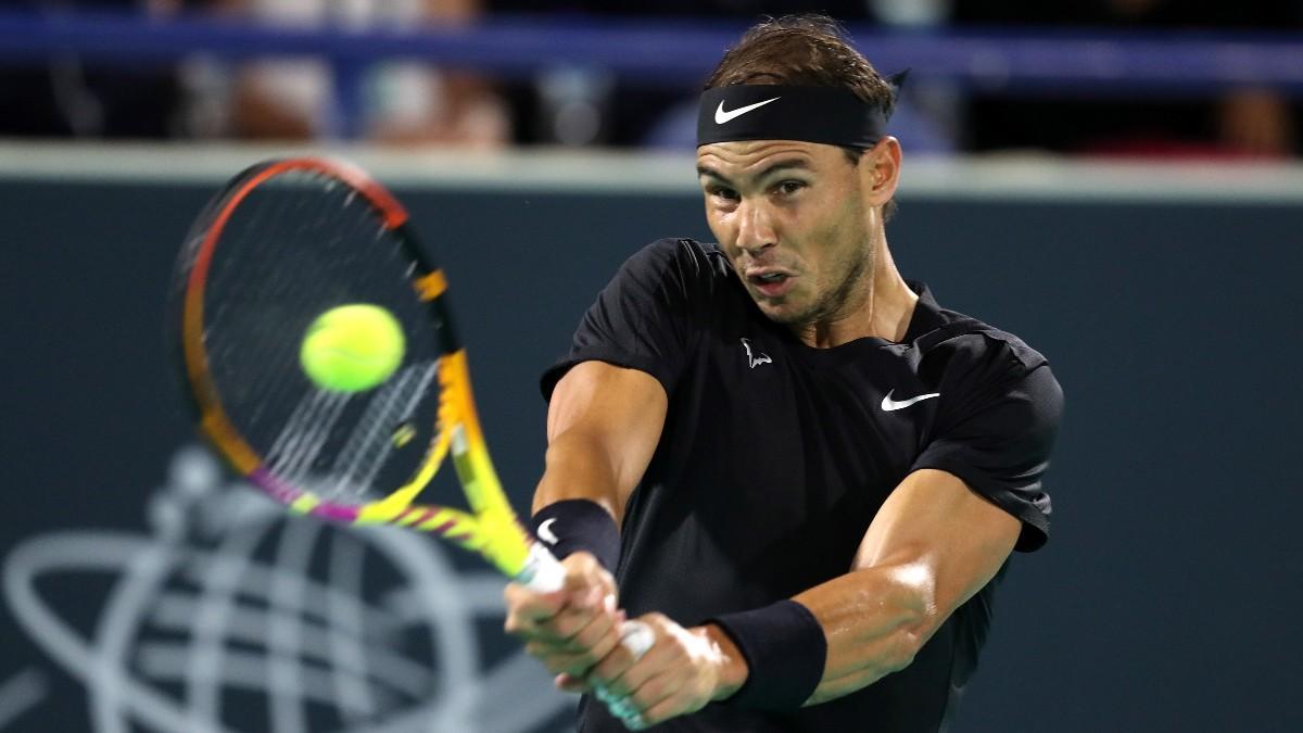 Nadal, durante el torneo Mubadala