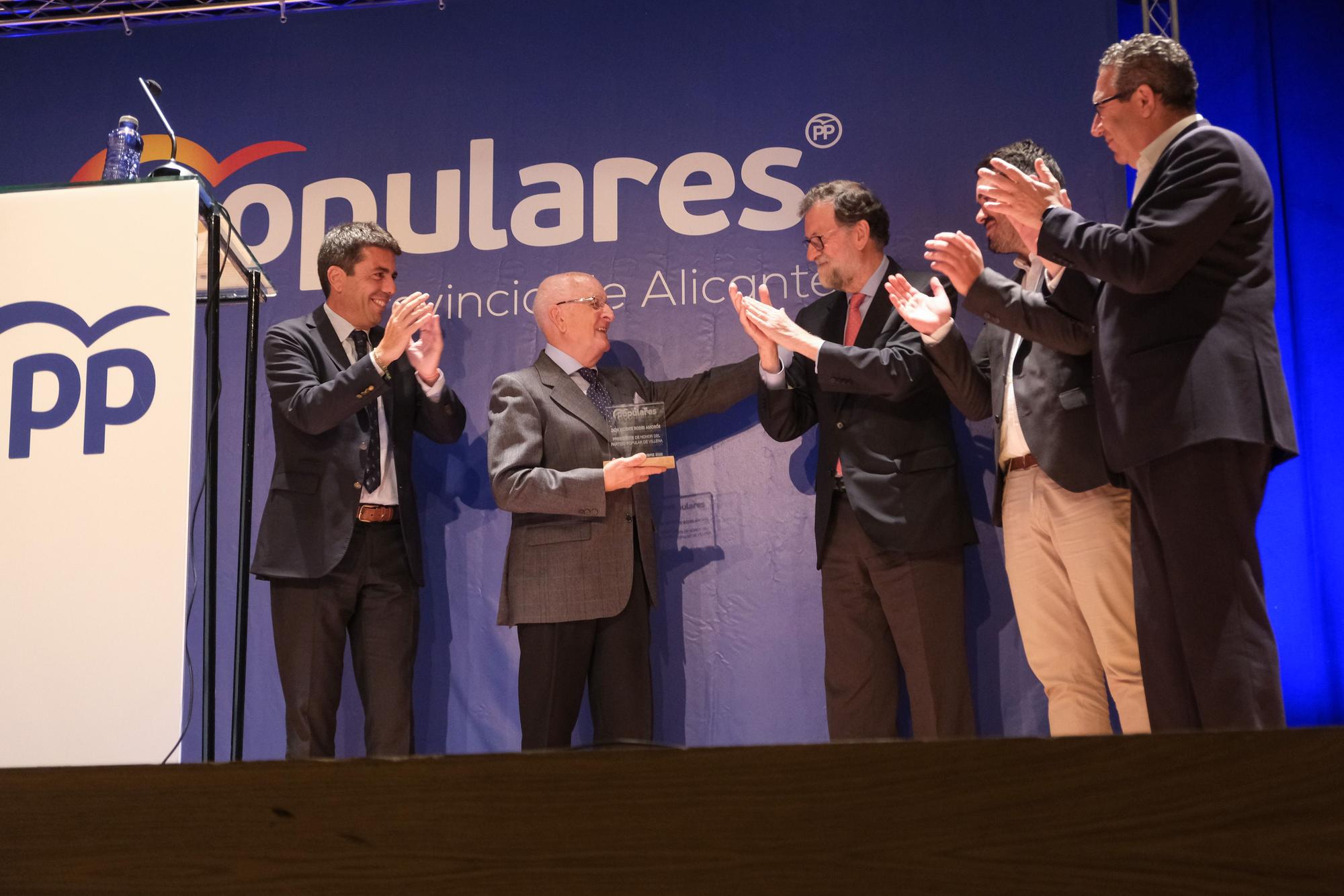 El expresidente Mariano Rajoy visita Villena con motivo del acto de presentación del nuevo candidato a la alcaldía Miguel Ángel Salguero